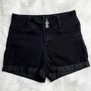 Blue Savvy High Rise Cuffed Shorts Black Size 30
